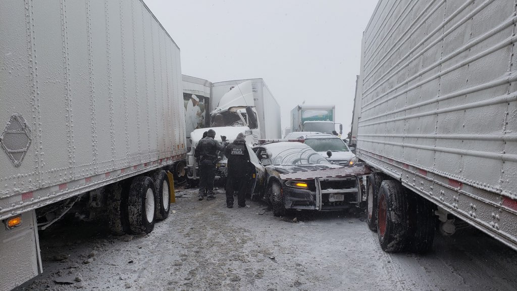 State Trooper Injured In Multi-vehicle Crash On I-90