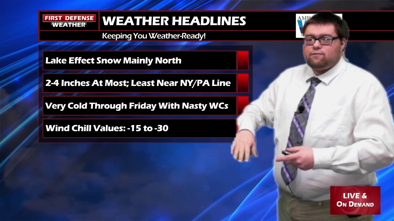 Bitter Cold Temperatures Continue; Lake Effect Impacts Areas North