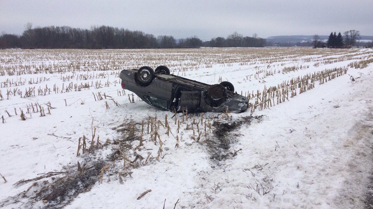 One Injured In Ellington Rollover