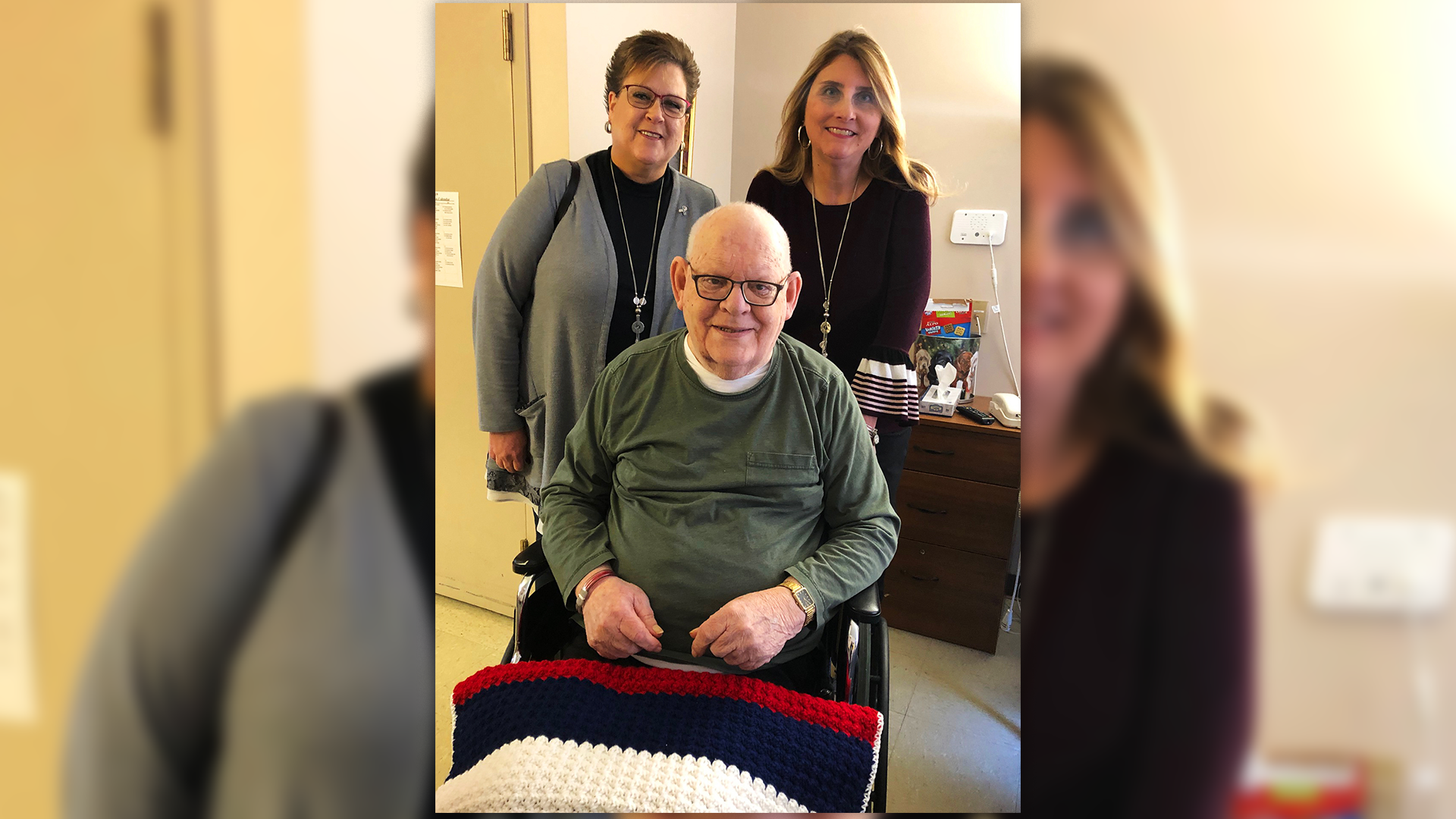 Heritage Residents Gifted Patriotic Blankets From Local Veterans Group