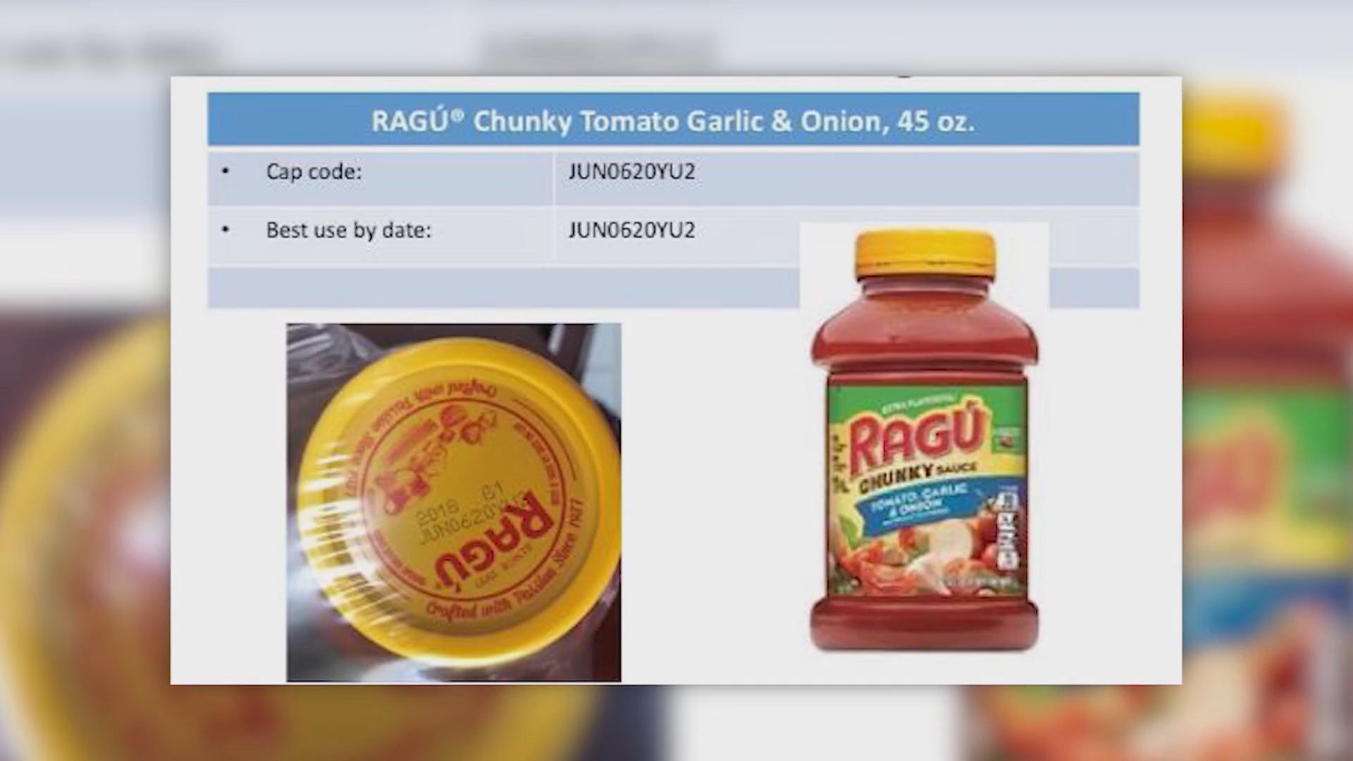 Ragú Pasta Sauces Recalled For Possible Plastic Contamination
