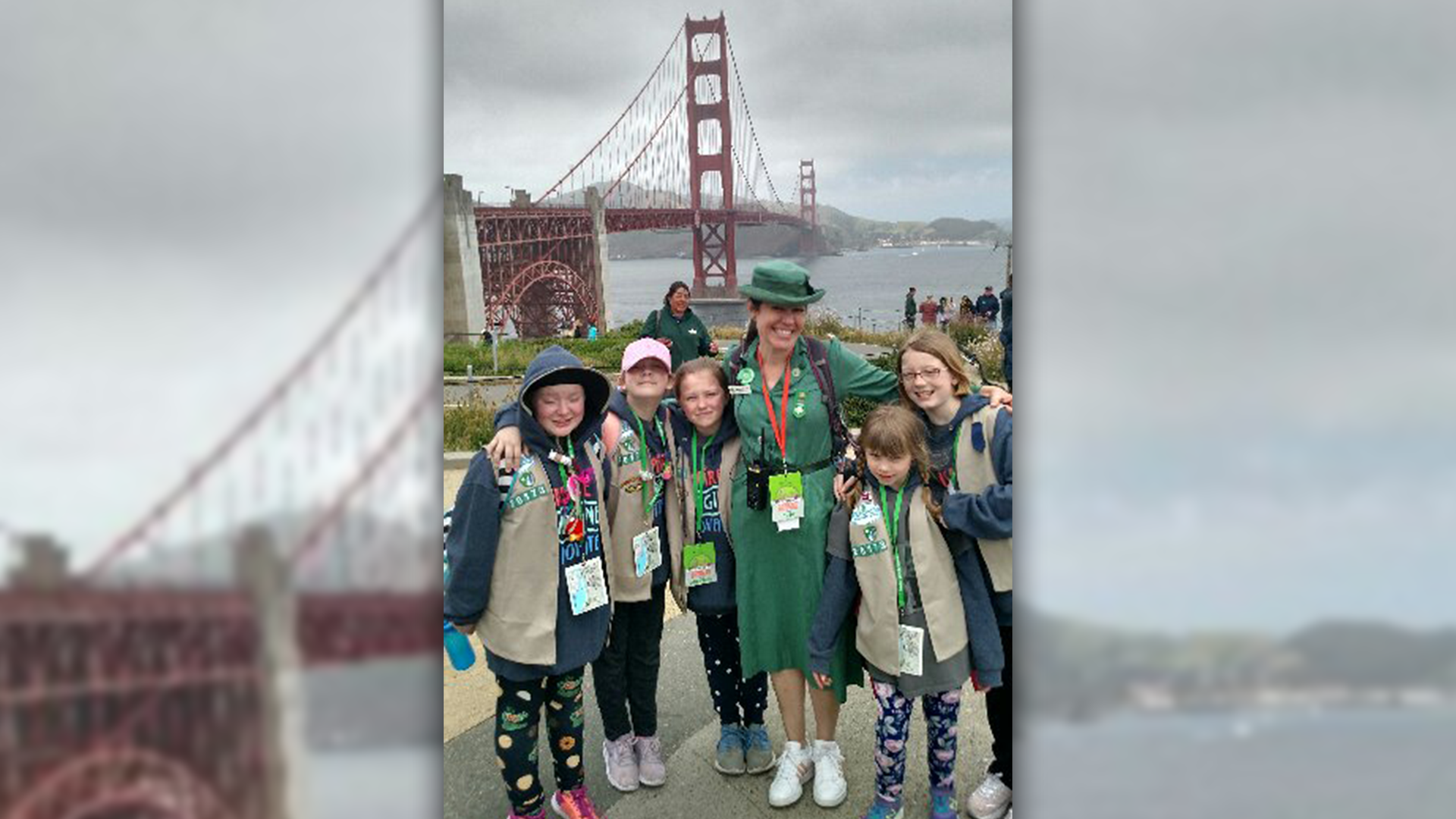 Local Girl Scout Troop Takes Part In Golden Gate Bridge Ceremony