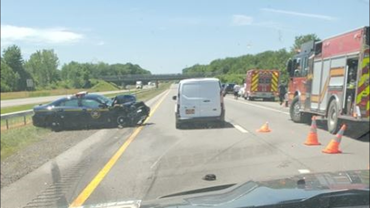 State Trooper Hits Van, Causing Crash On I-90