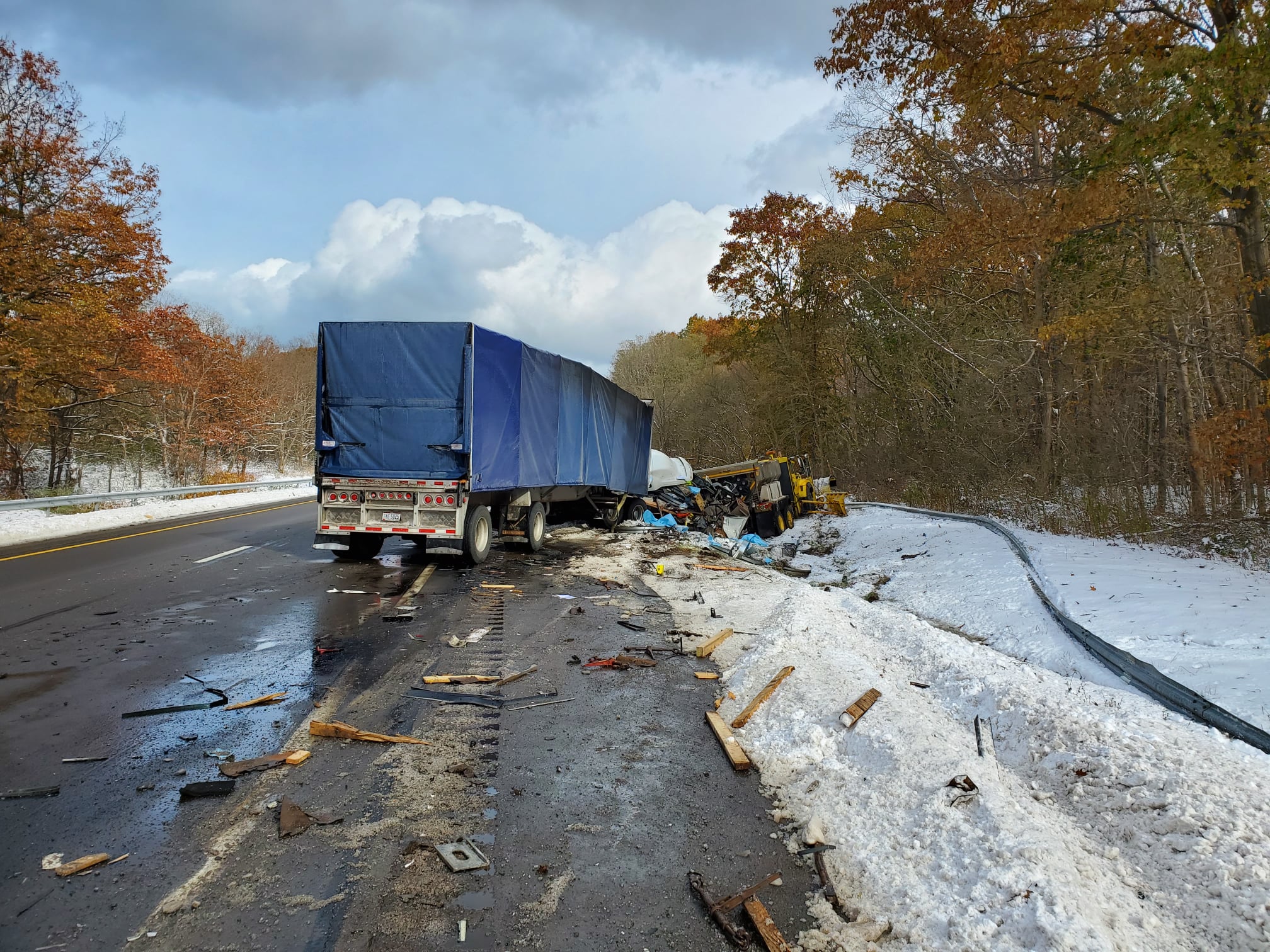 Police Charge Tractor-Trailer Driver In Semi, Snowplow Crash