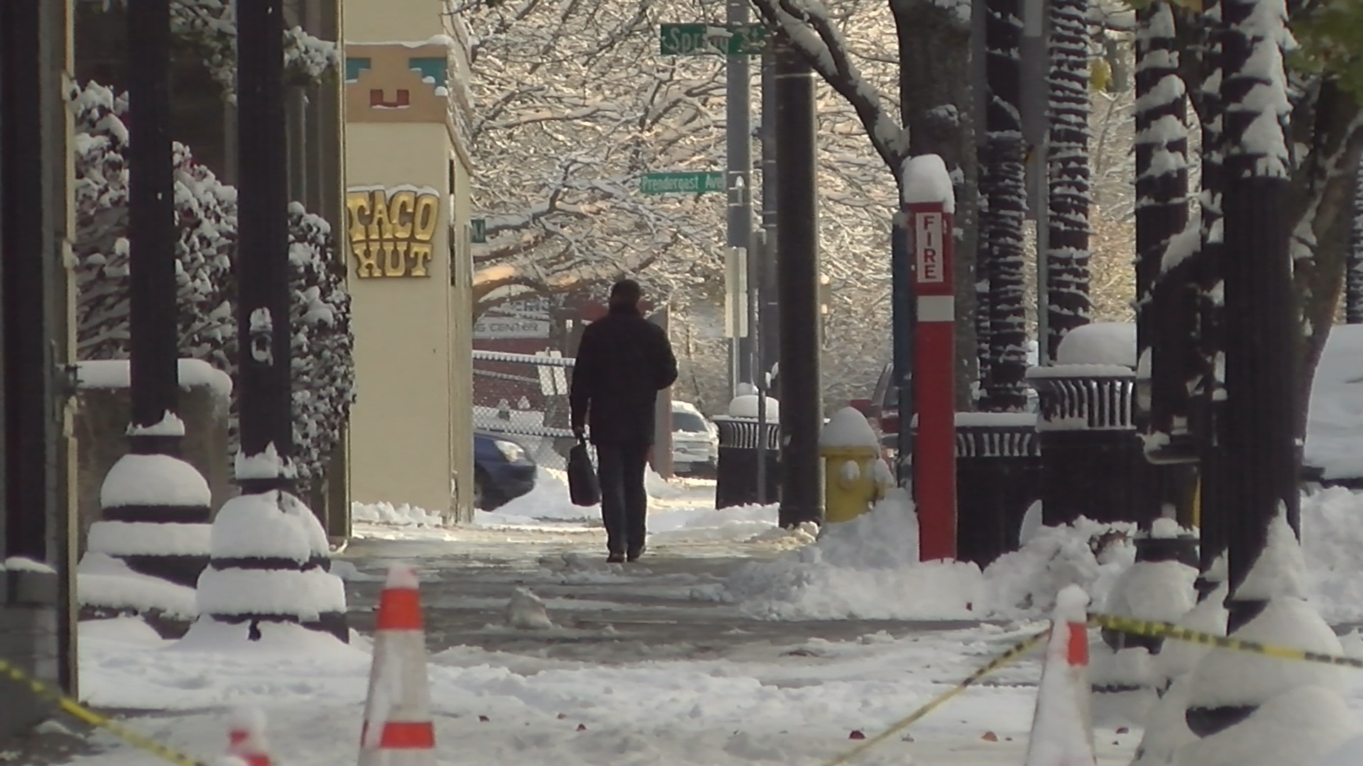 Jamestown Sees Snow, Cold Overnight