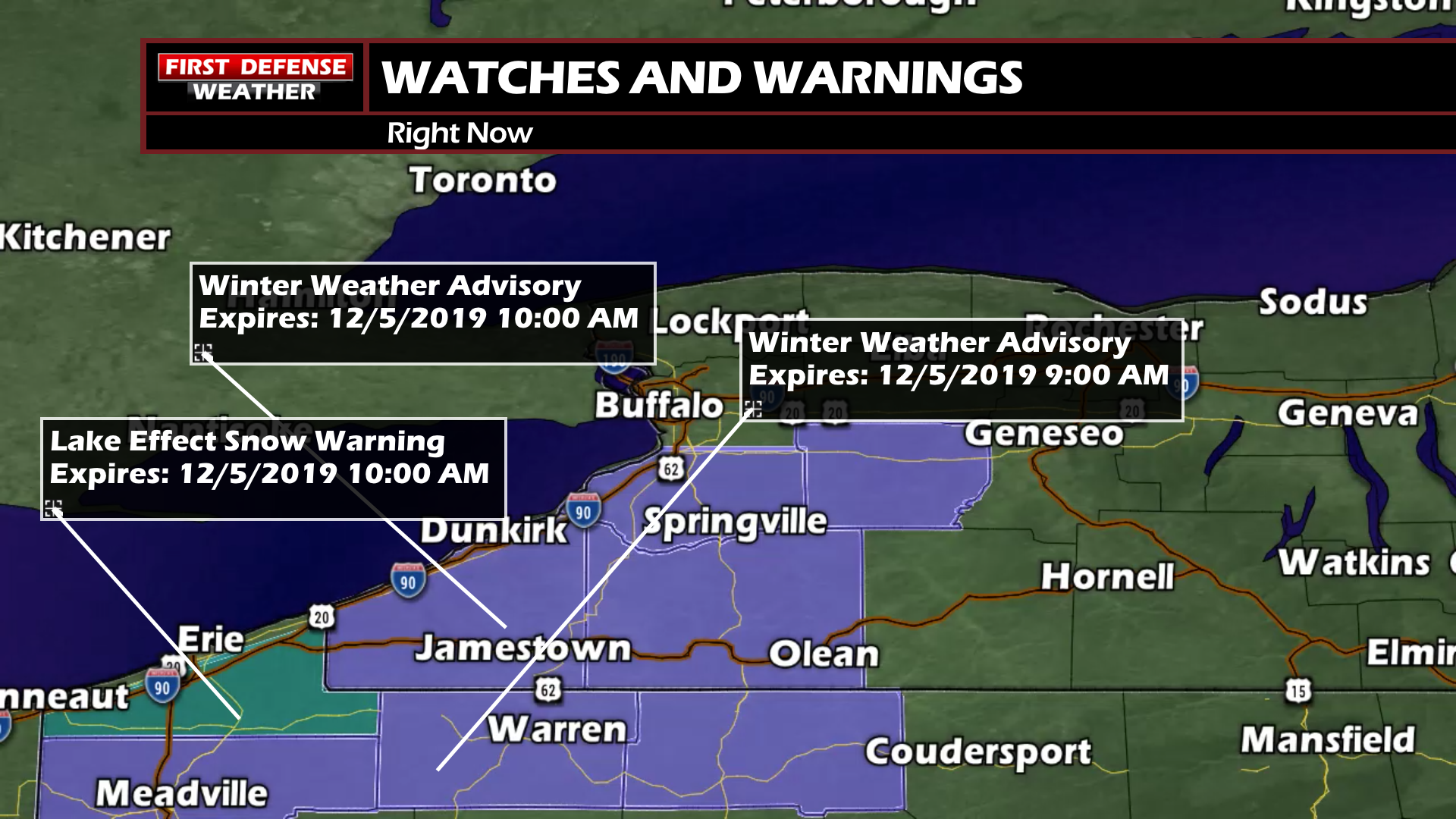 Lake Effect Snow Settles Into Southern Tier This Afternoon, Continues ...