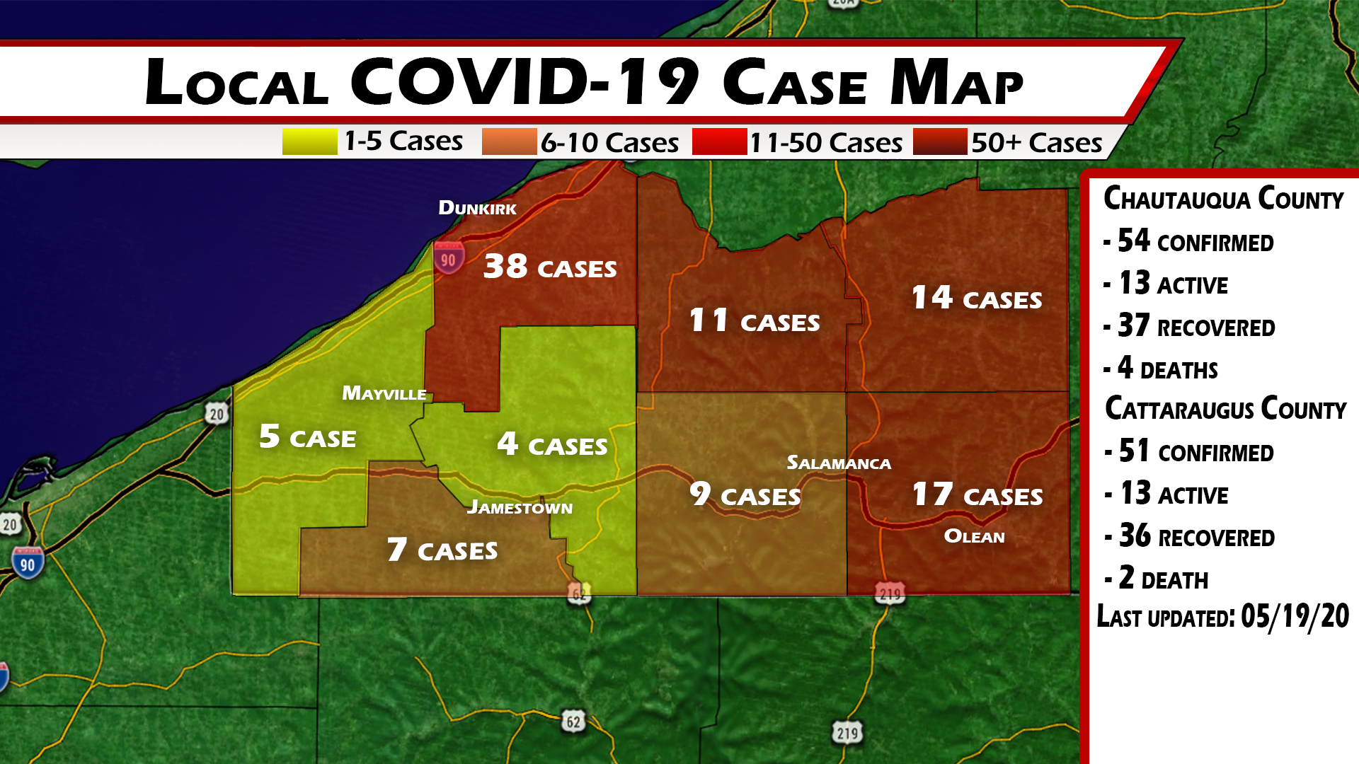 Young Adult Male Contracts COVID-19, Brings Chautauqua County Total To 54