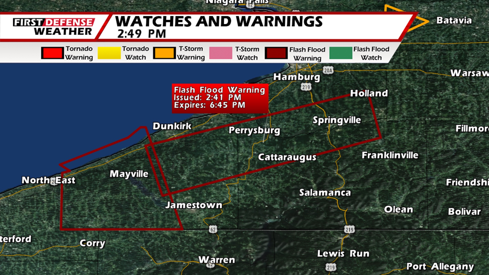 Flash Flood Warning Issued For Parts Of WNY Region Saturday Afternoon