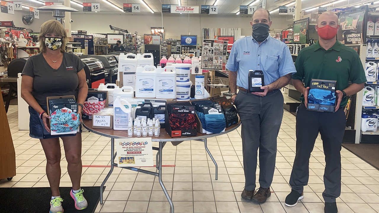 Local Hardware Store Donates Cleaning Supplies To Jamestown High School