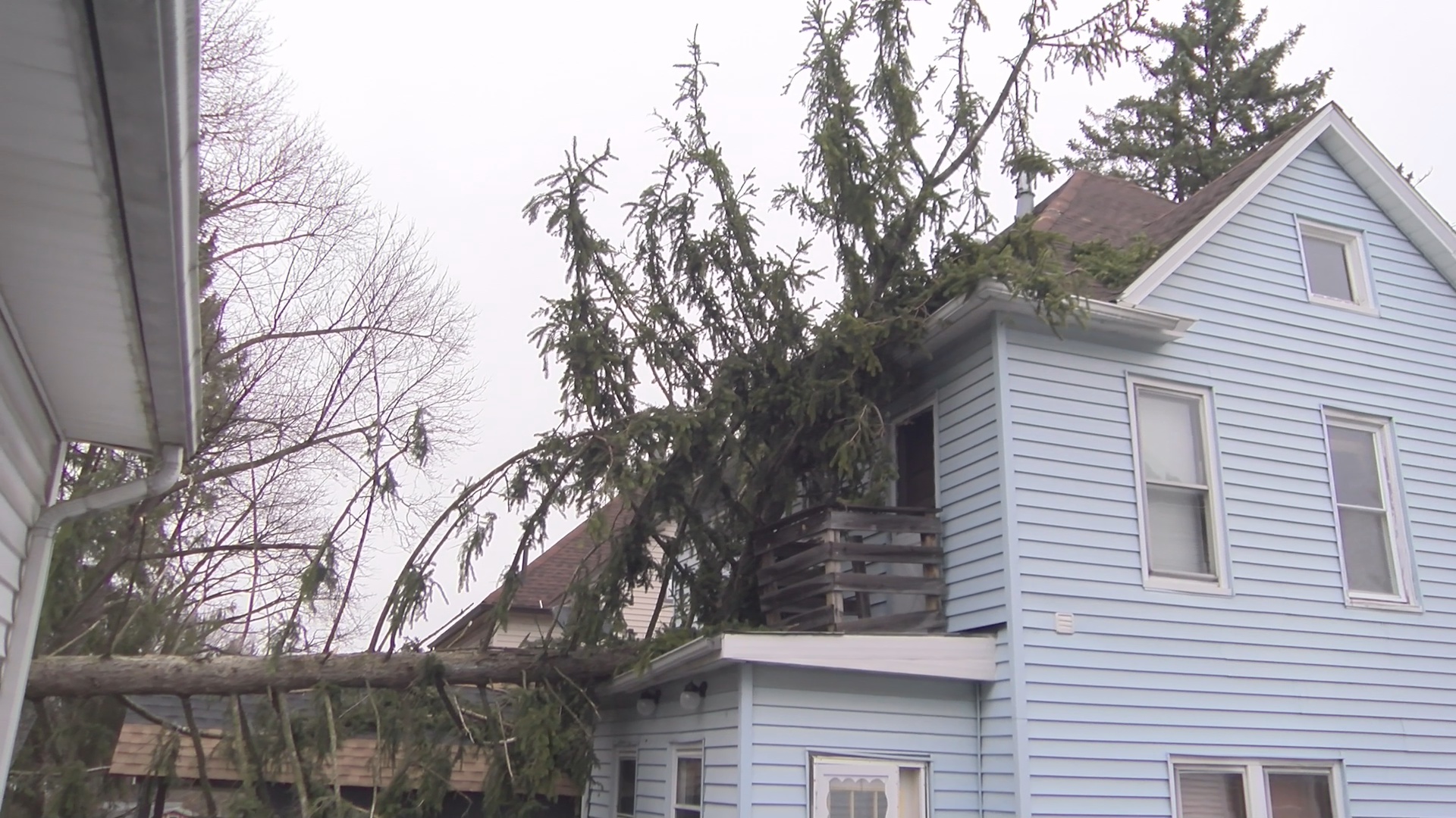 Jamestown Man Cleaning Up After A Tree Falls On His Home During Friday’s Storm