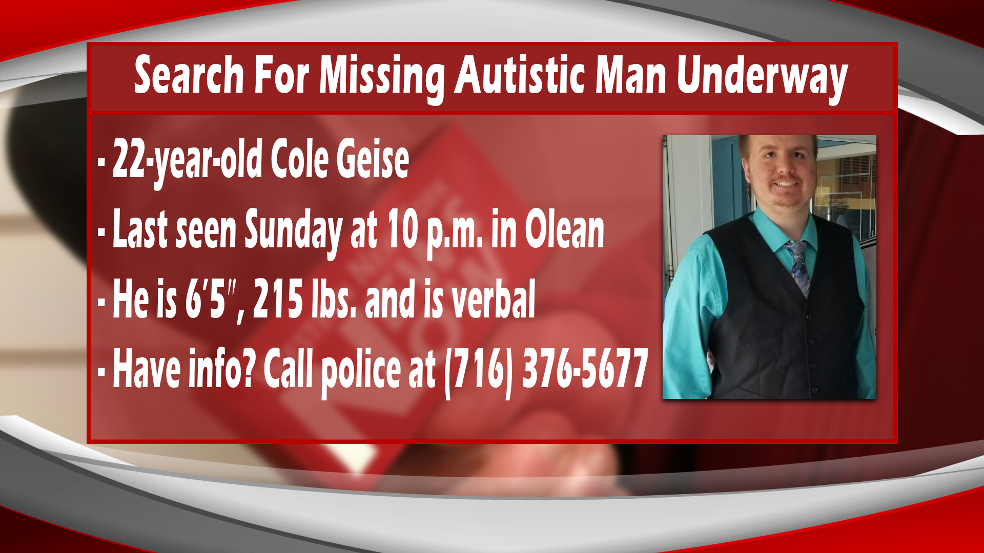Search For Missing Autistic Man Enters Fifth Day