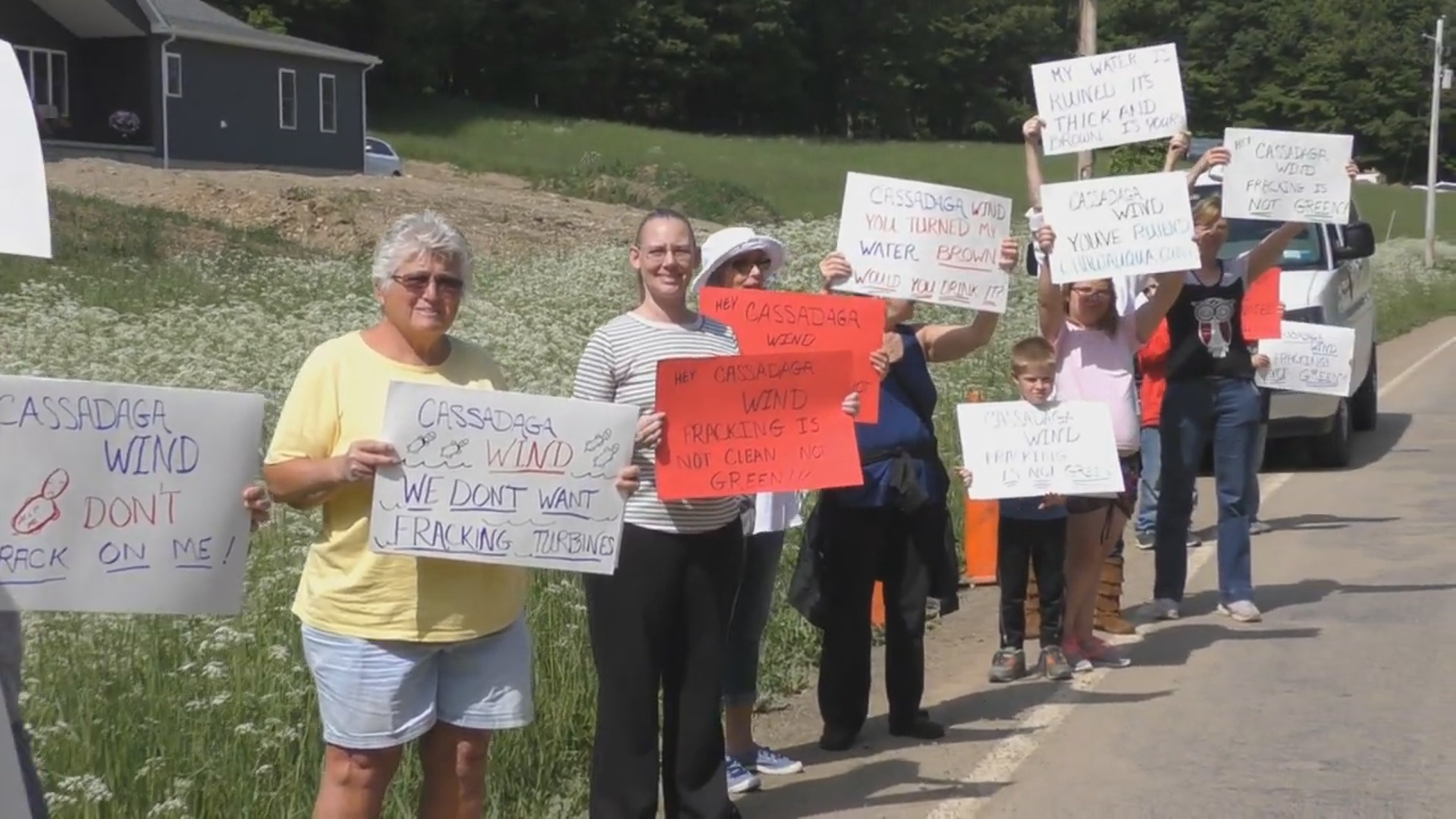 Wind Turbine, Fracking Protesters Call On State DEC To Take Action