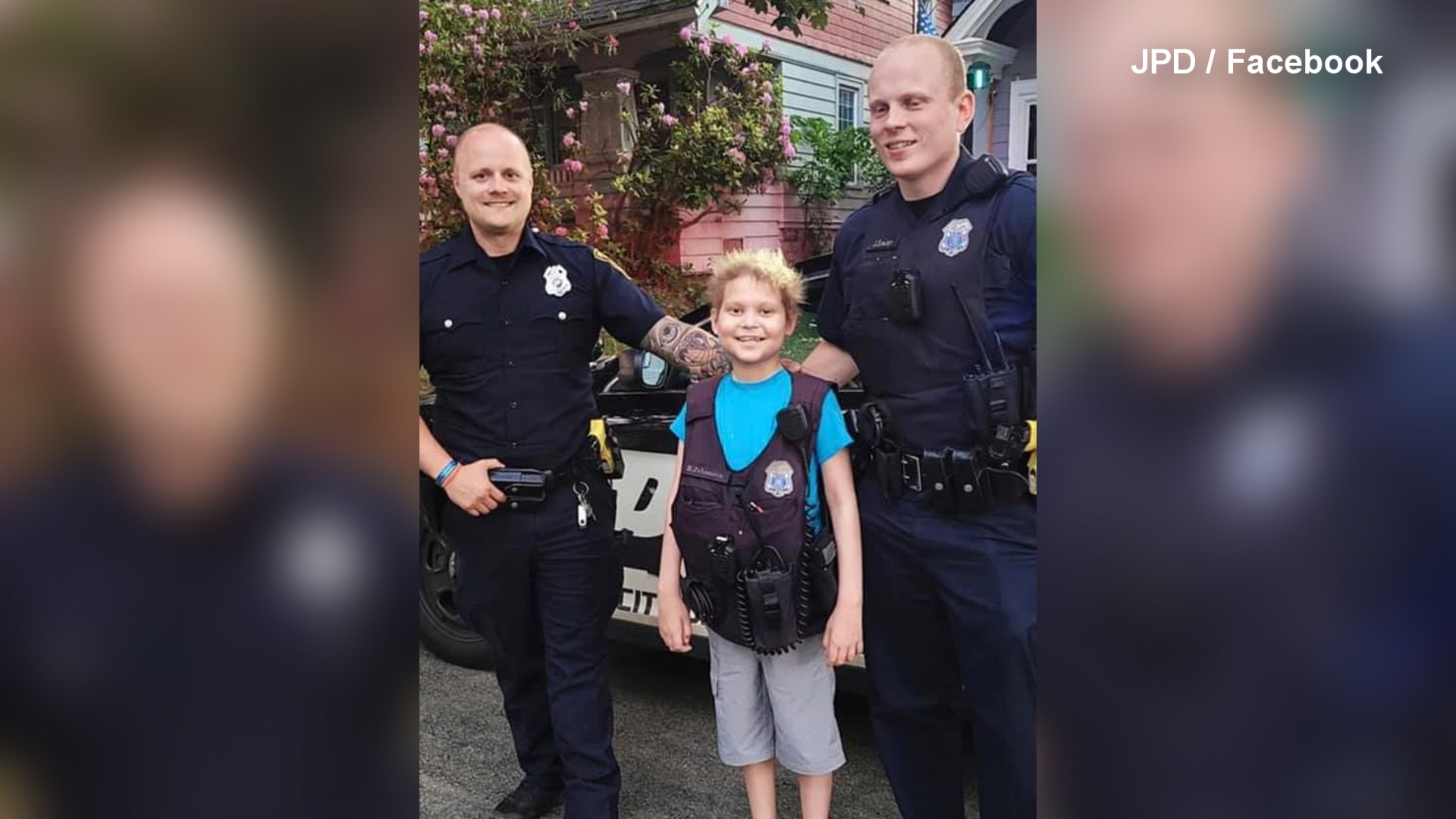 Jamestown Police Officers Make Special Visit To Local Youth Cancer Survivor  