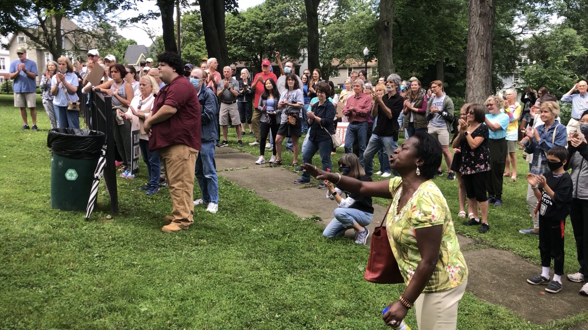 Rally Against White Supremacy, Hate Held In Jamestown Following Statue Vandalism