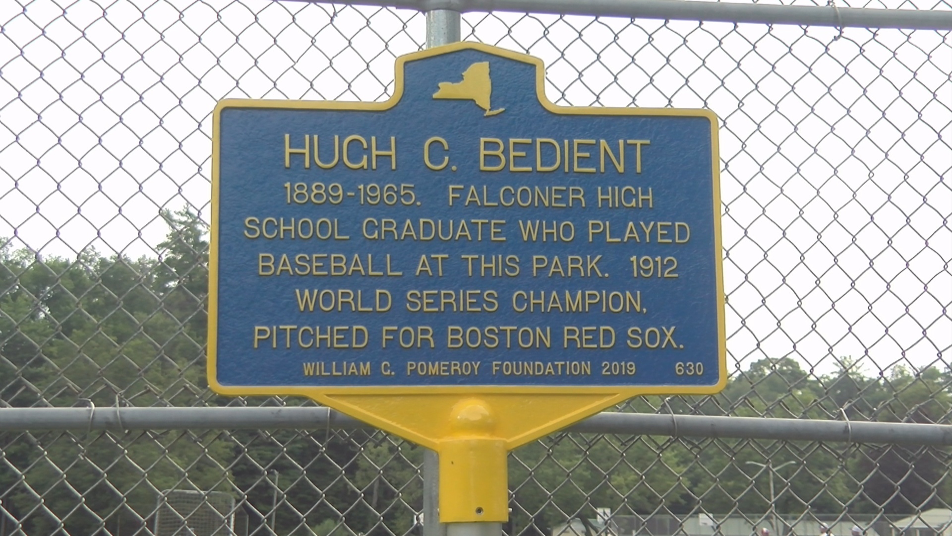 Historical Marker Dedicated to Falconer Ball Player 