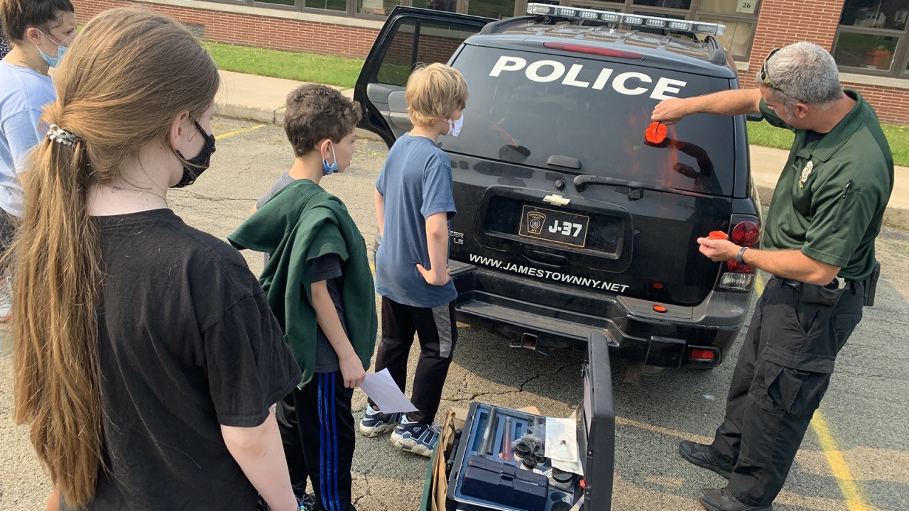 Jamestown Police Assists With Forensics Unit At Persell Middle School
