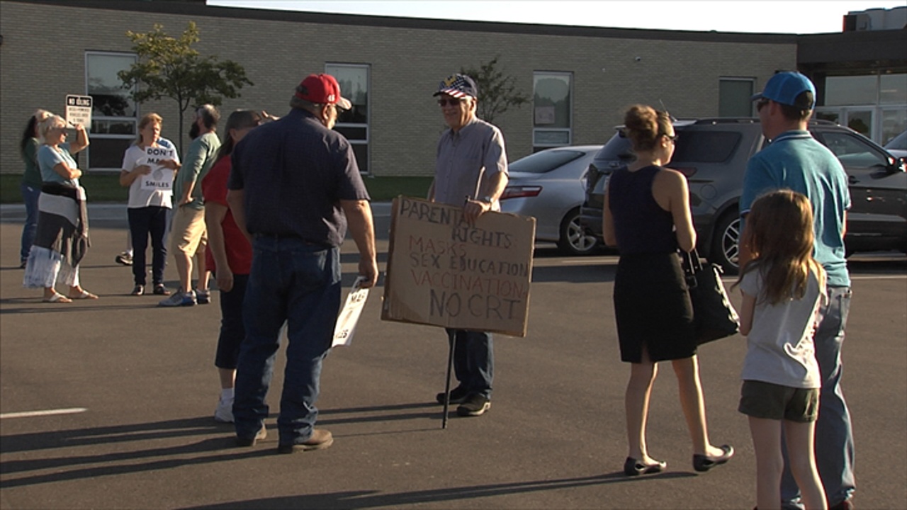 North East Parents Protest School Mask Mandate At School Board Meeting