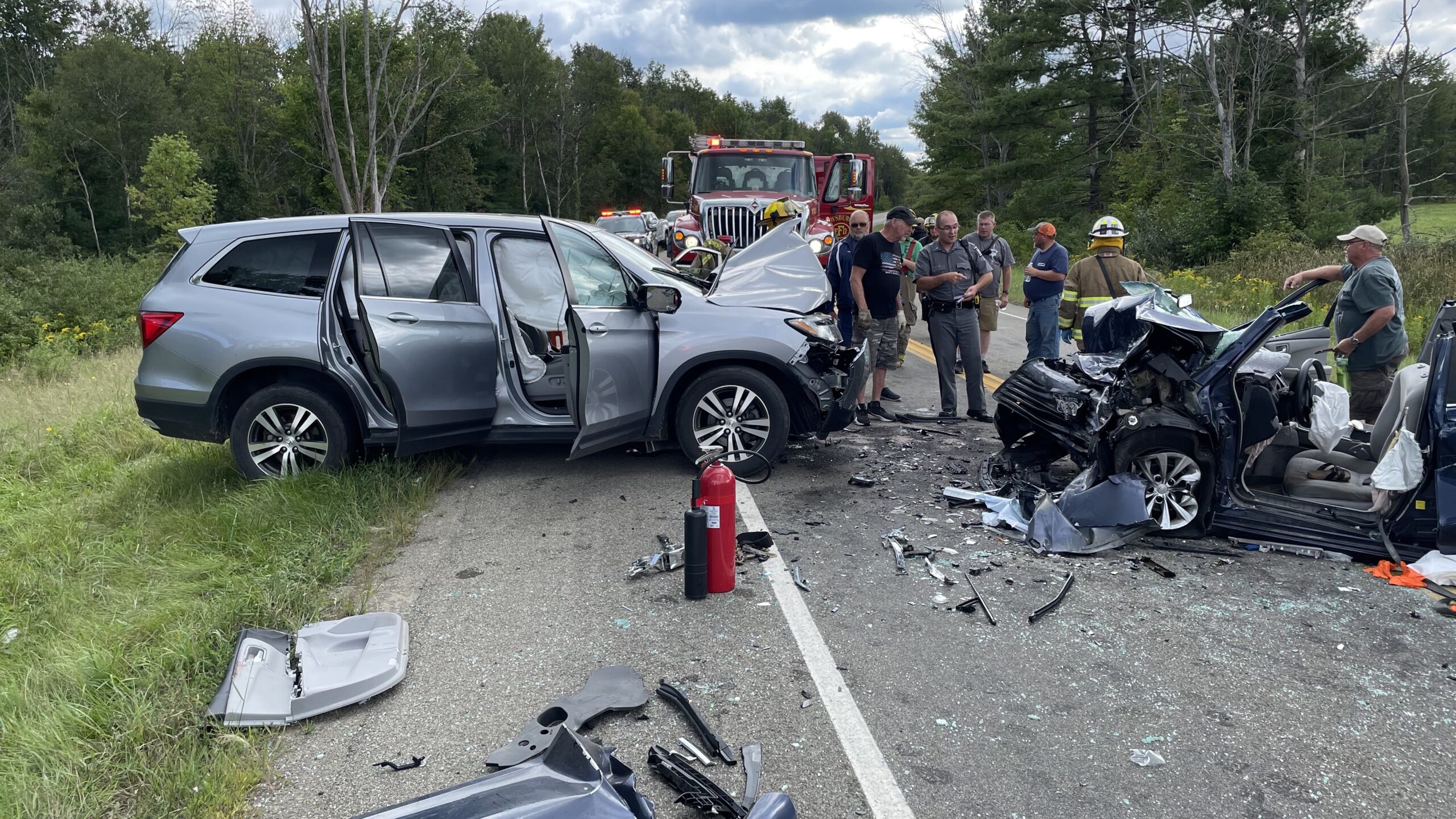 Two Airlifted Following Head-on Crash