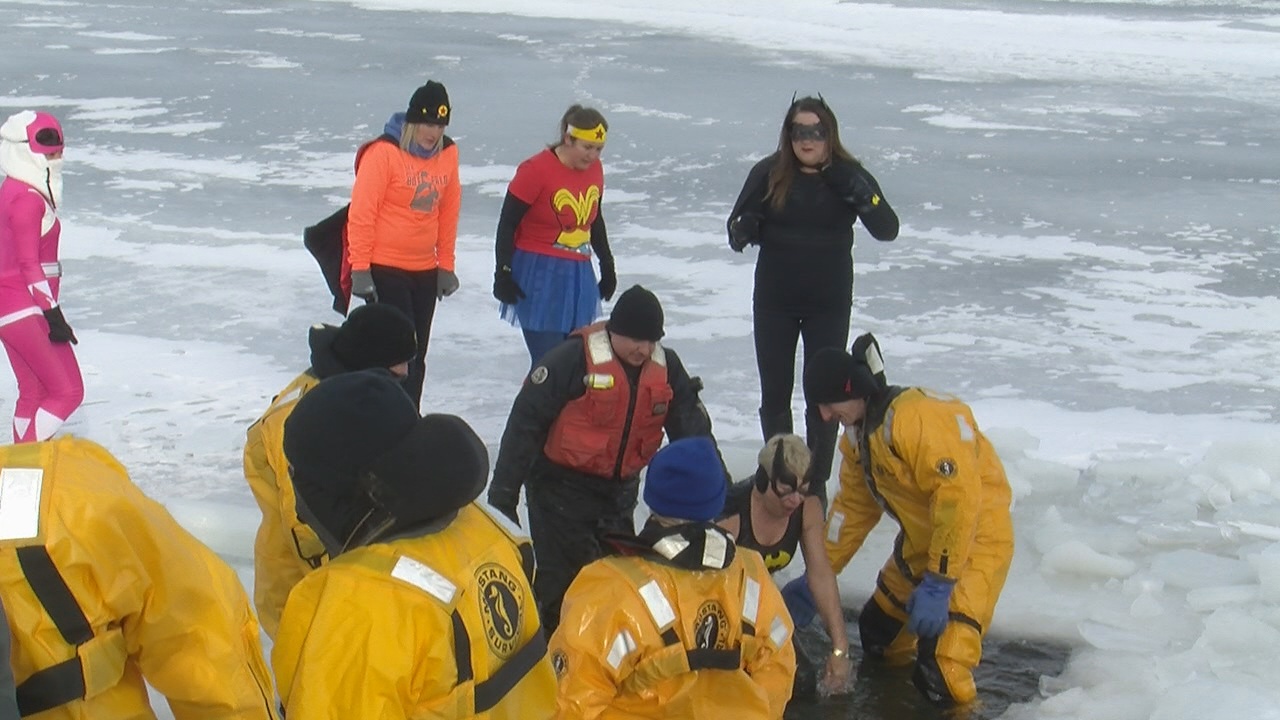 Jumping Into Frozen Chautauqua Lake For Charity