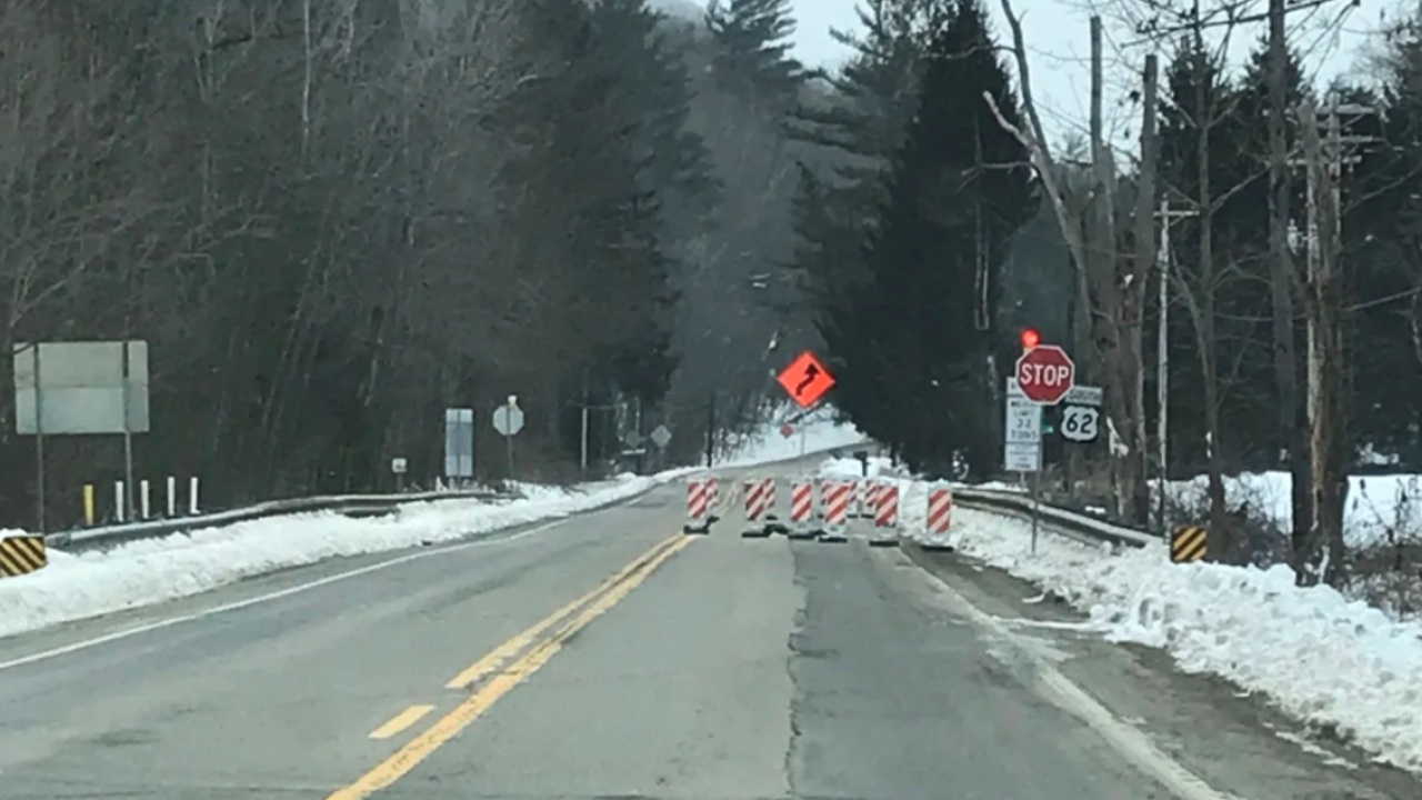 Stop Signs In Place At Route 62 Bridge In Warren County