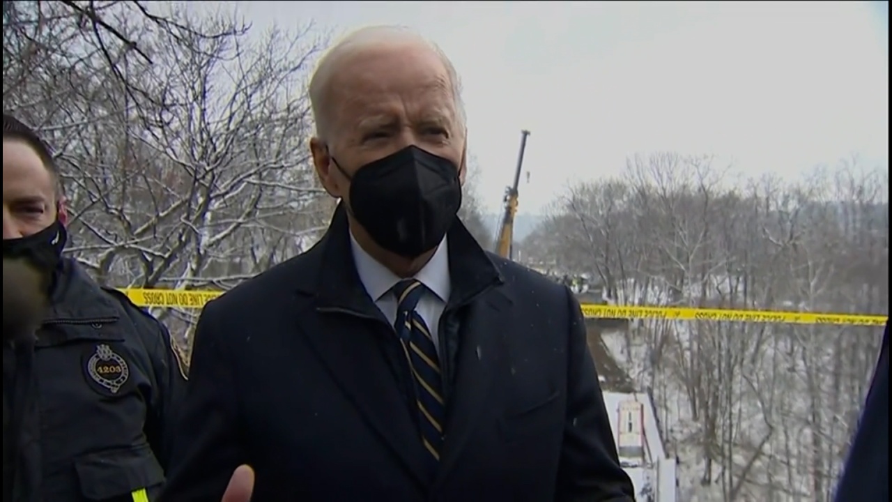 Biden Visits Pittsburgh Collapsed Bridge, Promotes Job Creation And Infrastructure Bill 