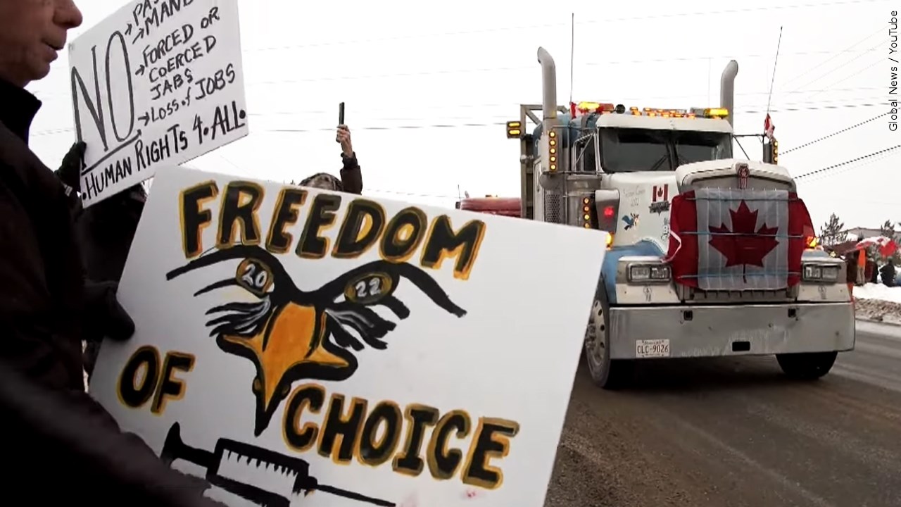 Crowd In Ontario Cheers On Anti-vaccine Mandate Truck Convoy 