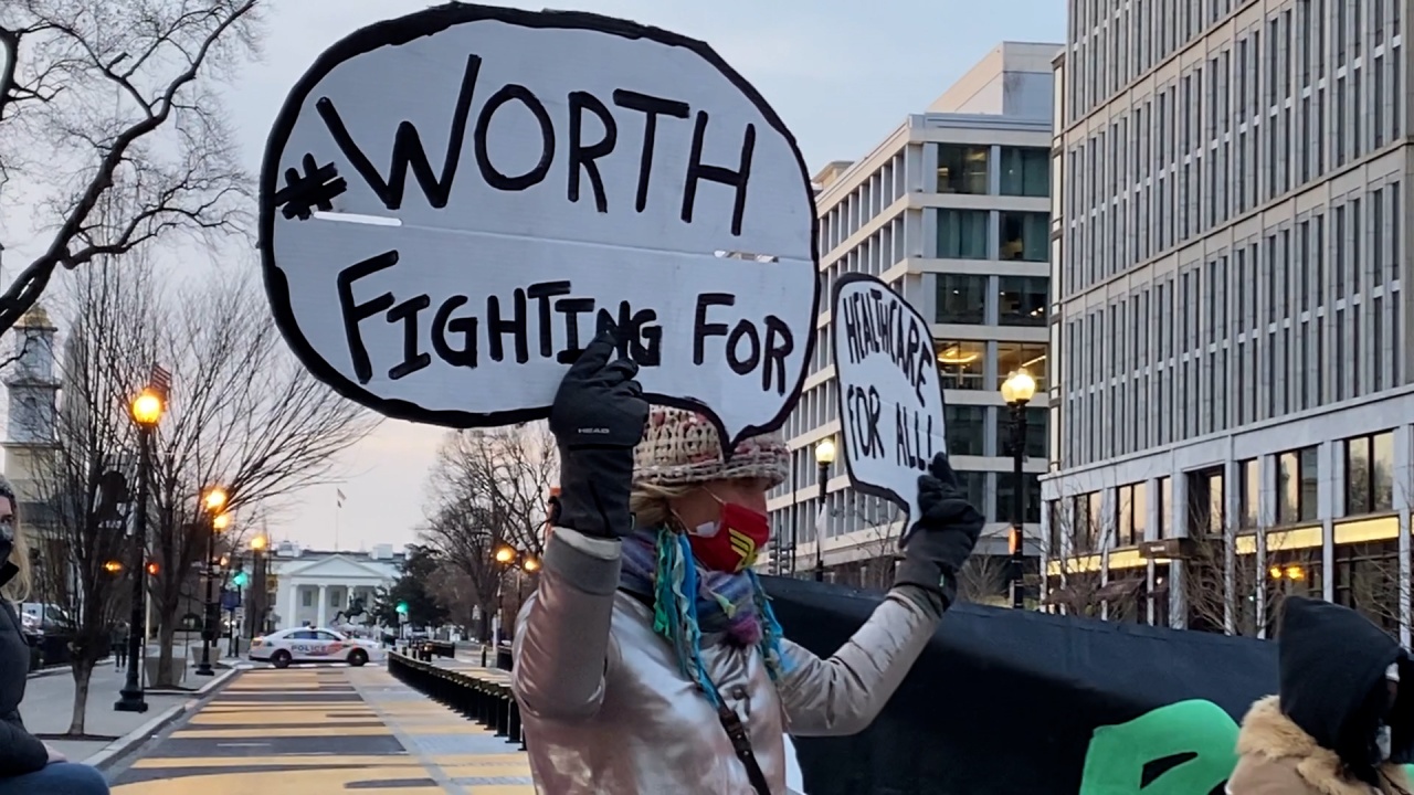 Protesters Block Roads, Call On Biden And Senate To Pass Build Back
