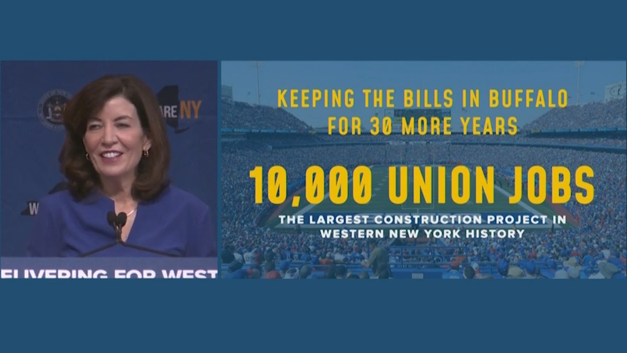 Hochul Holds Strong In Bills Stadium Investment, As Public Approval Wanes