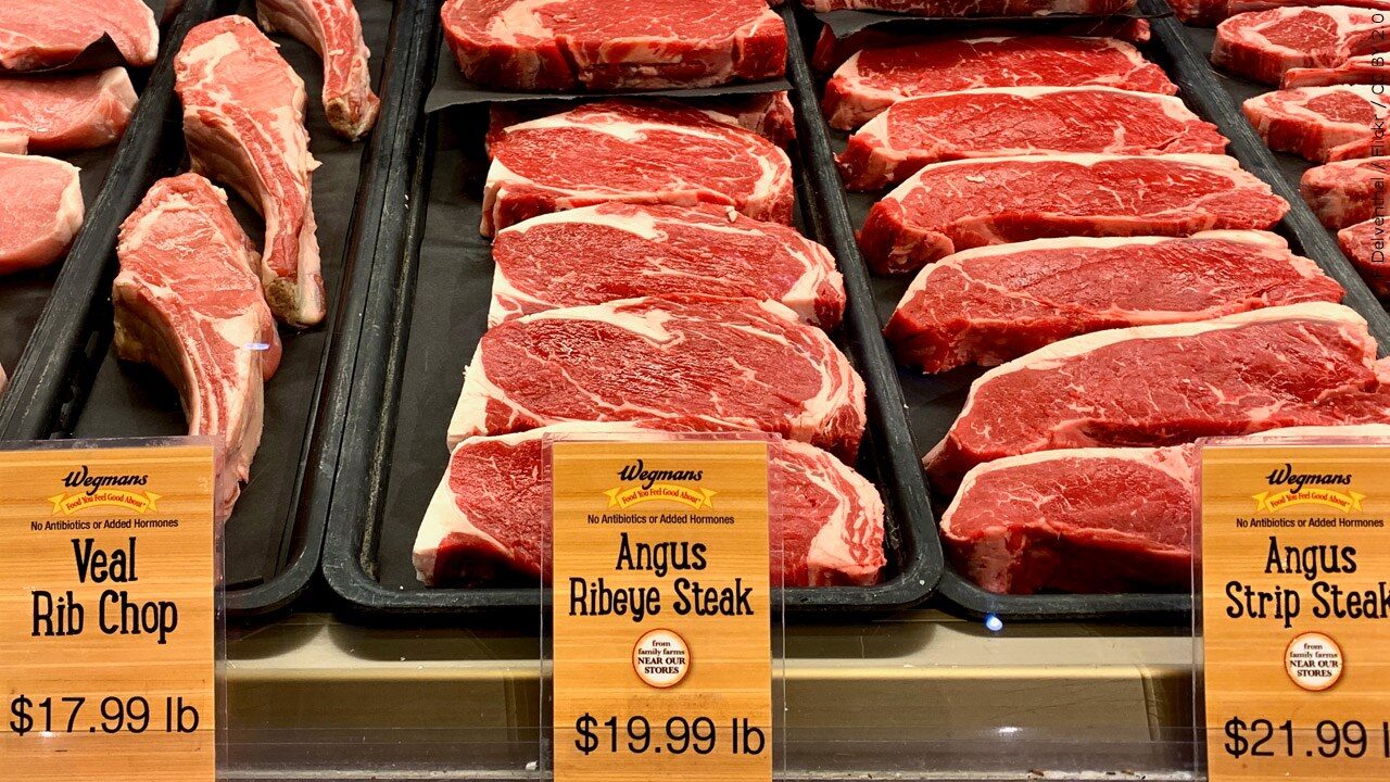 Grocery store meat aisle
