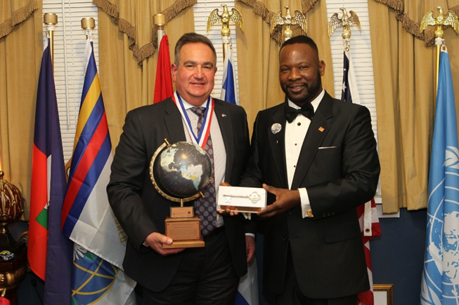 Senator Borrello Honored by Ambassador Hugues Sanon