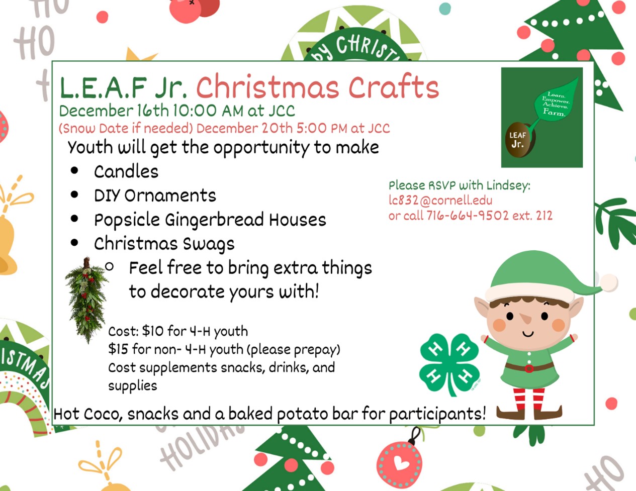 4-H Program Hosts Christmas Crafts L.E.A.F Jr. Workshop