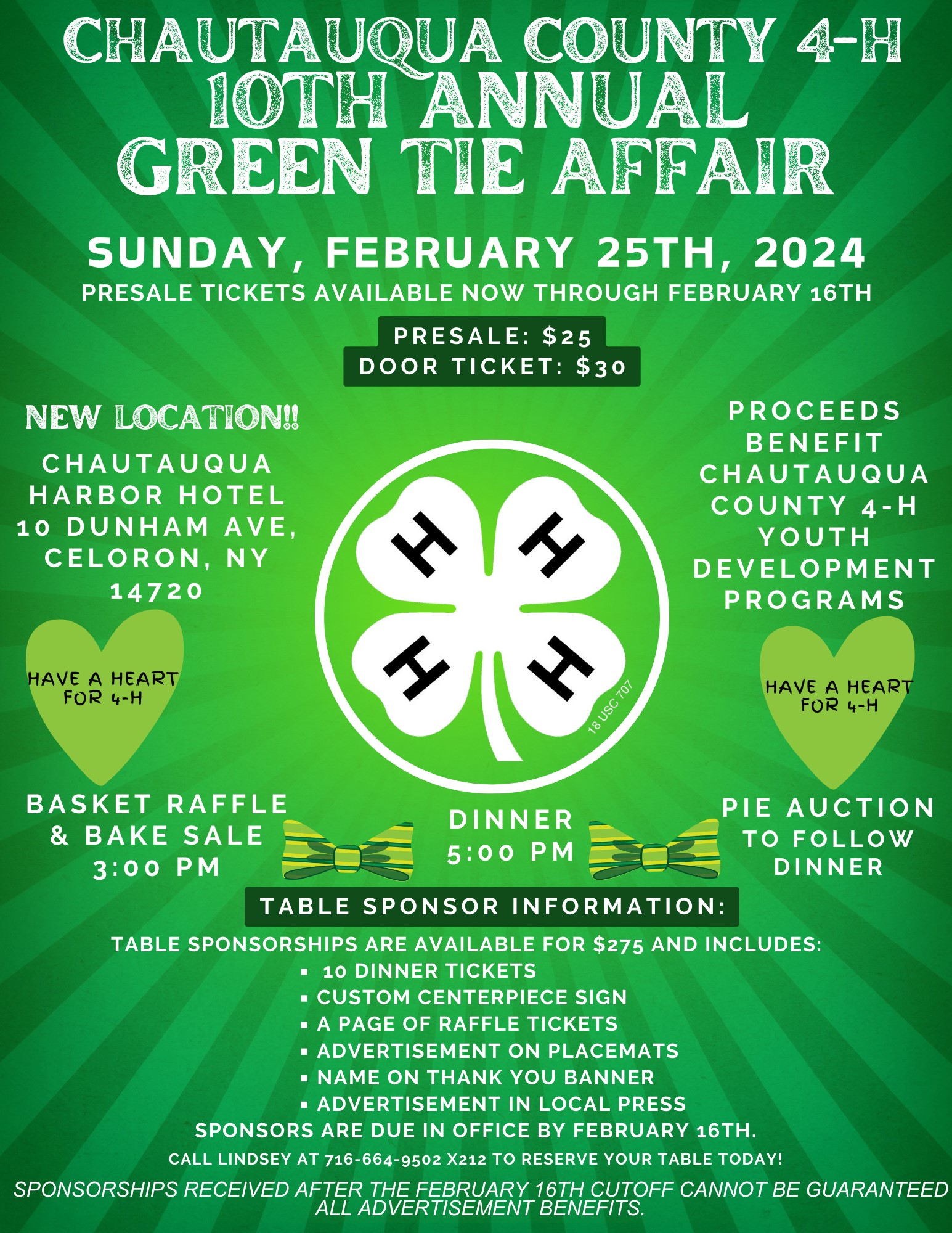 10th Annual Have a Heart for 4-H Green Tie Affair Moves to New Location