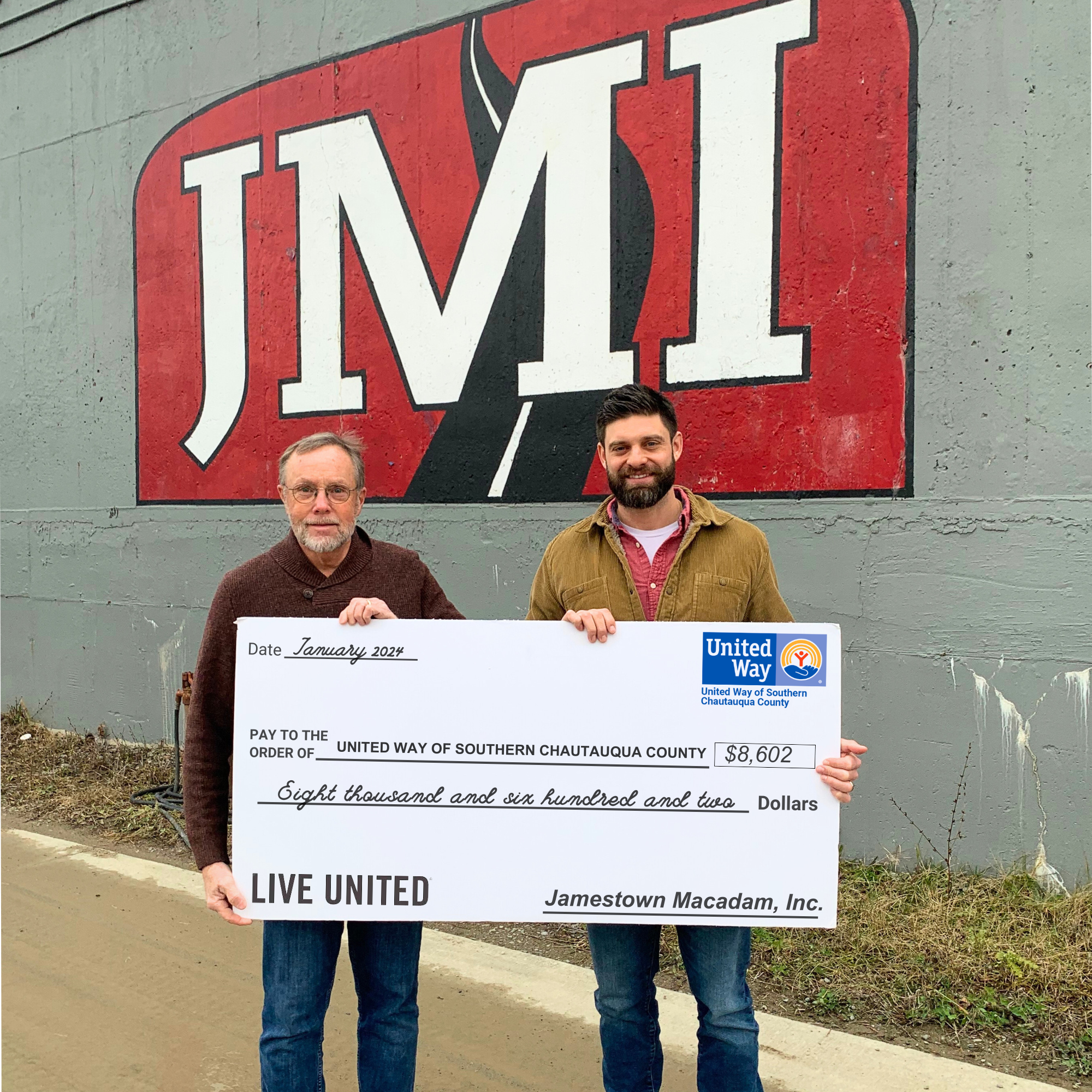 JAMESTOWN MACADAM INC CONTRIBUTES TO UNITED WAY’S 2023 FUNDRAISING CAMPAIGN