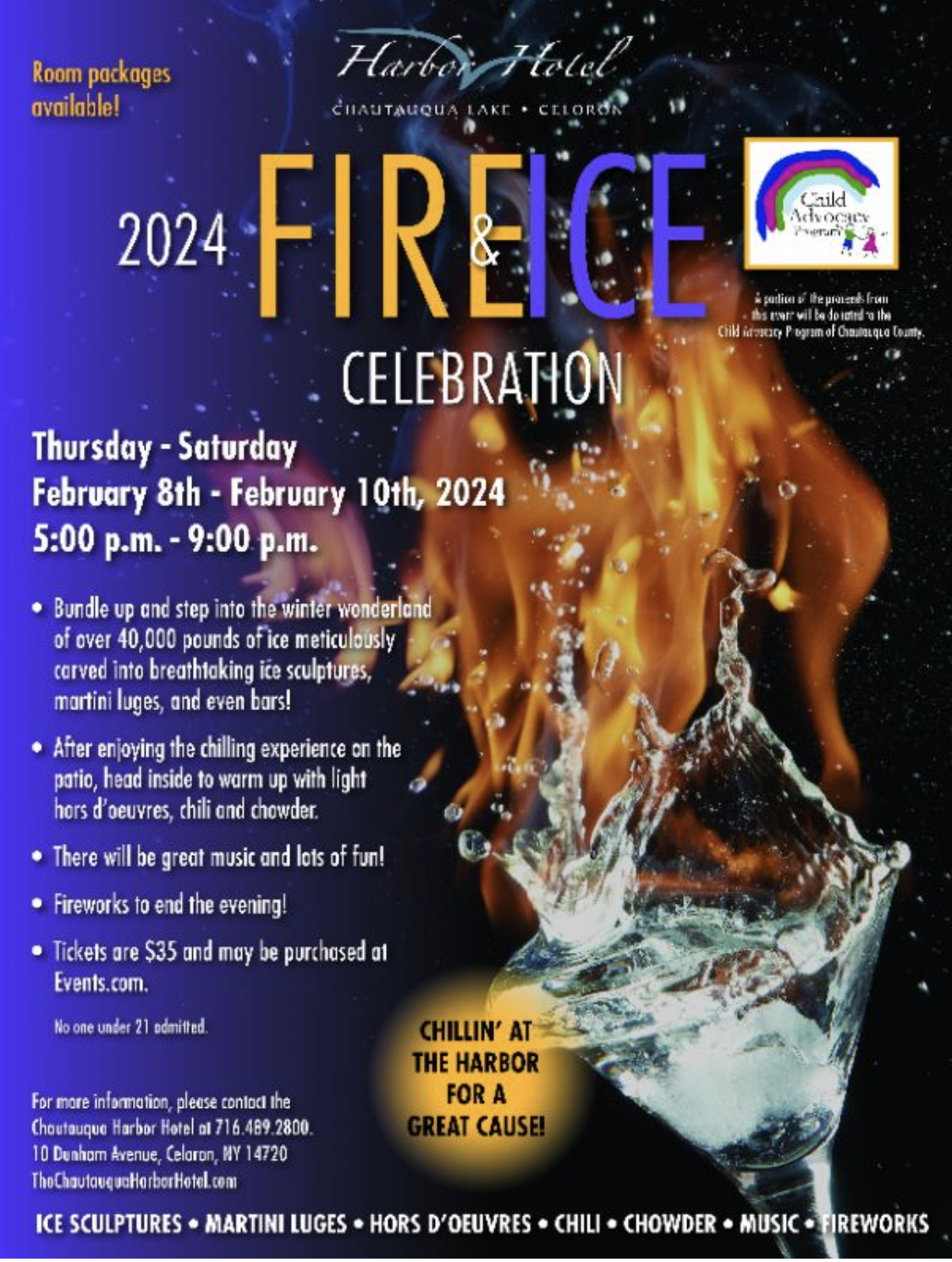 Chautauqua Harbor Hotel Hosts Annual Fire & Ice Celebration to Support Child Advocacy Program