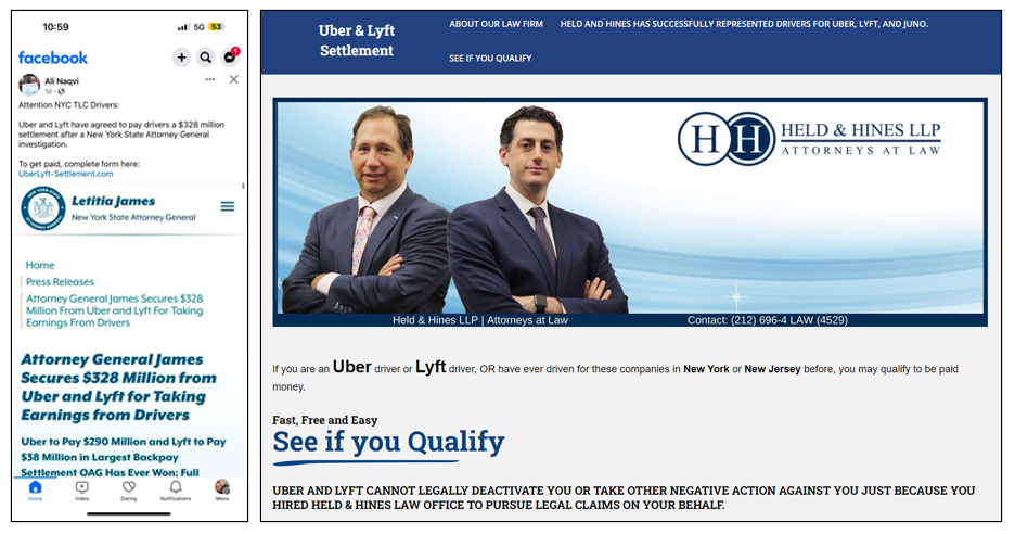 Law Firm Allegedly Exploiting Uber and Lyft Drivers in Settlement Scam