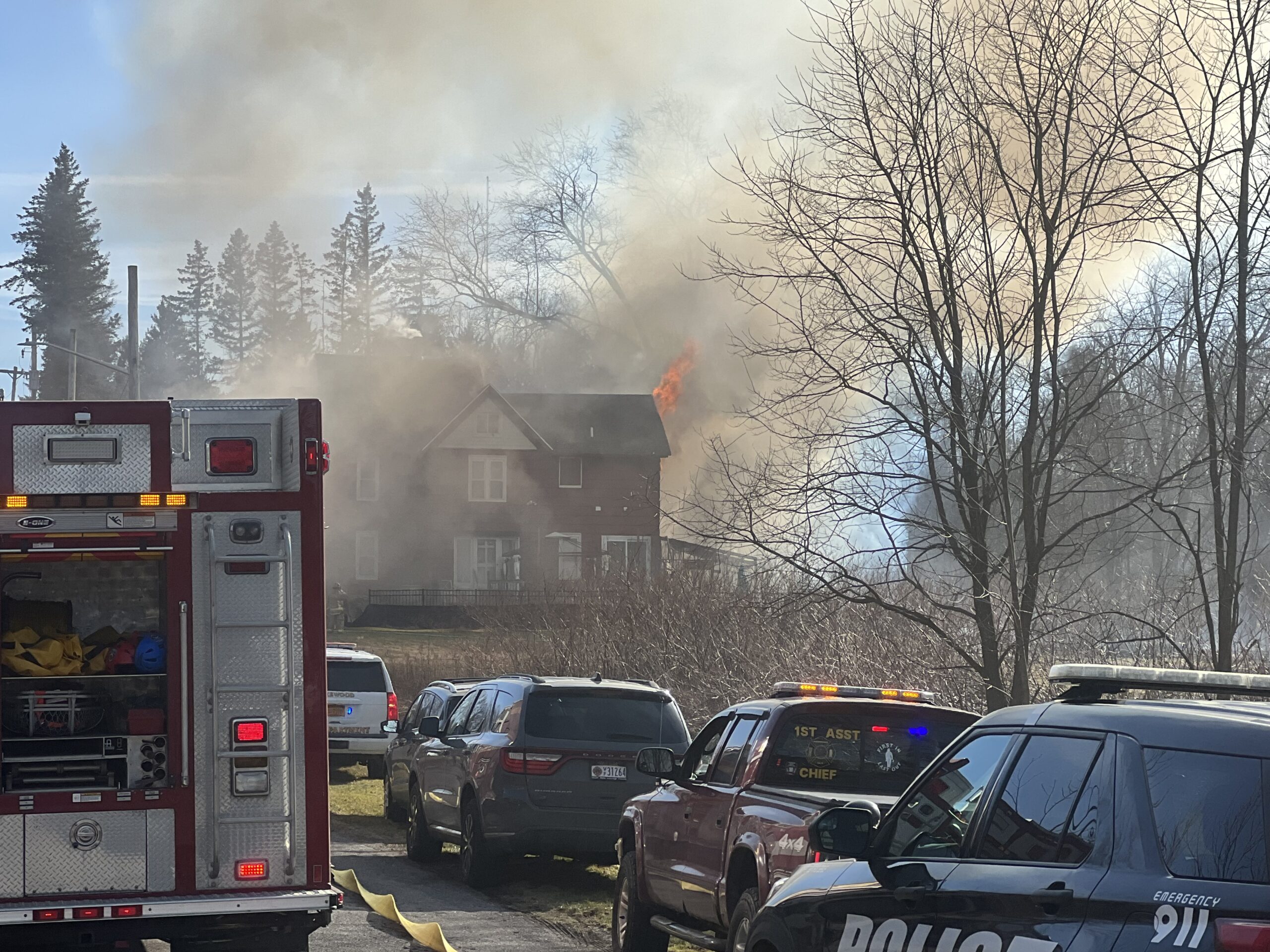 Breaking News: Multiple Fire Departments Tackle Raging House Fire in Celoron, NY
